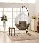 furniture kart luxury hammock swing chair with stand swing chair for adults swing for balcony steel large swing (brown, white, pack of 4, diy(do it yourself))