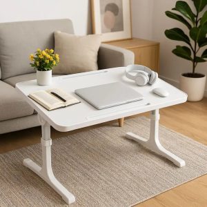 bladesmith engineered wood study table (free standing, finish color white, knock down)